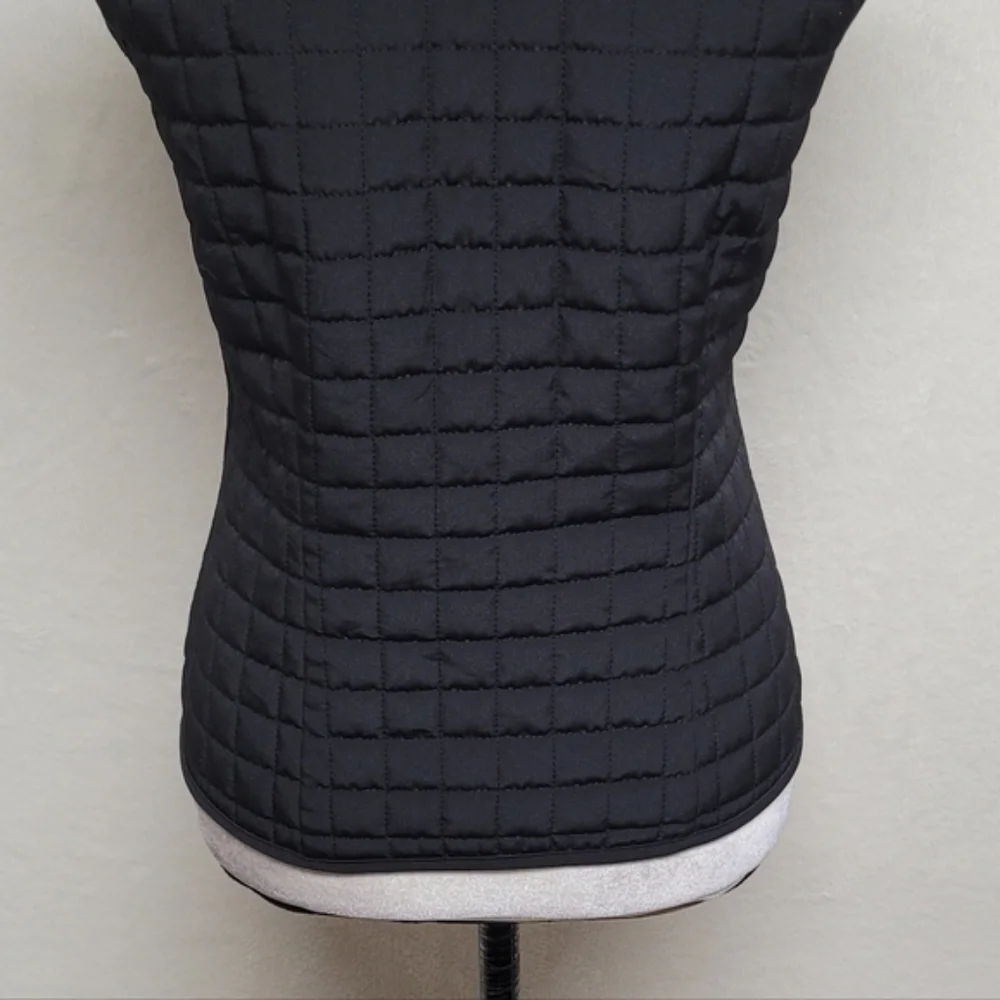 AGB Byer California Retro Y2K Black Faux Fur Collar Full-zip Quilted Vest.Add - Picture 11 of 12